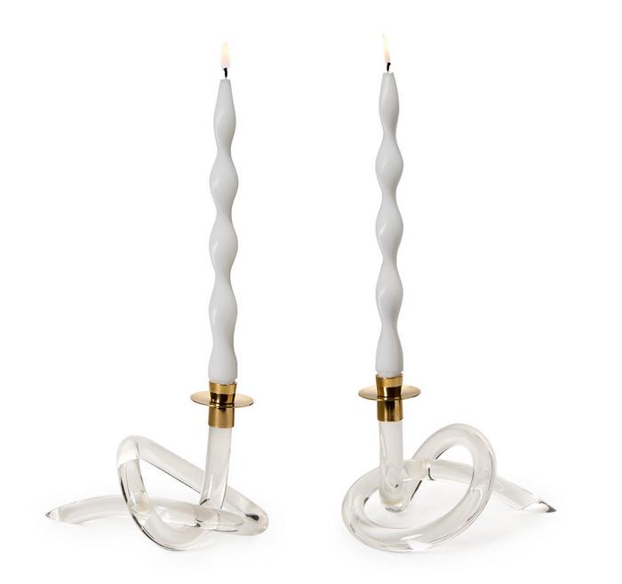 Acrylic Knot Candleholder S/2