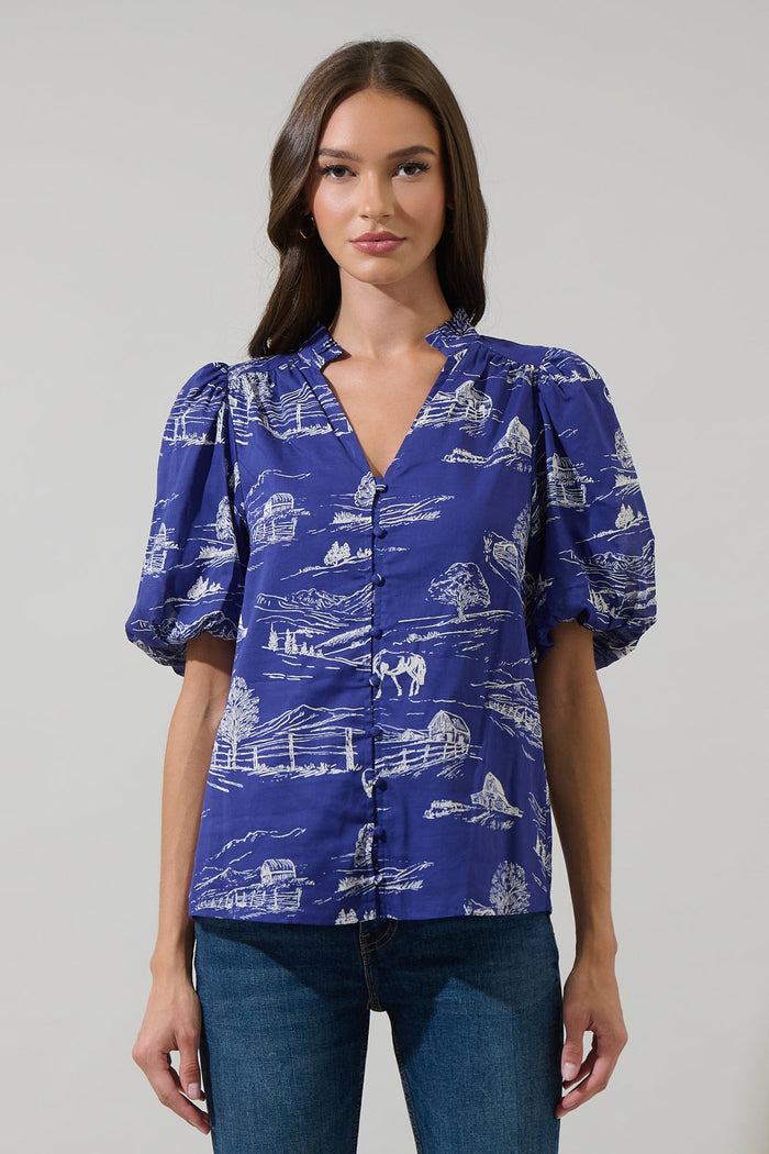Avon Town Idara Button Down Top