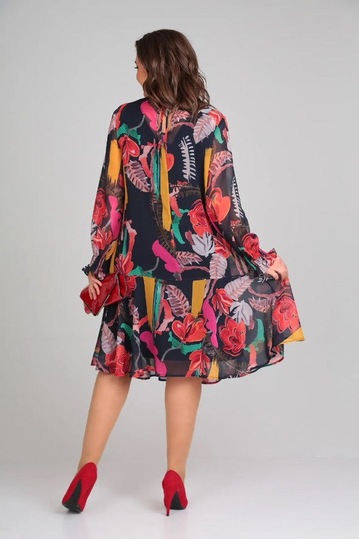 Brisette - Robe Midi Fleurie Élégance Moderne