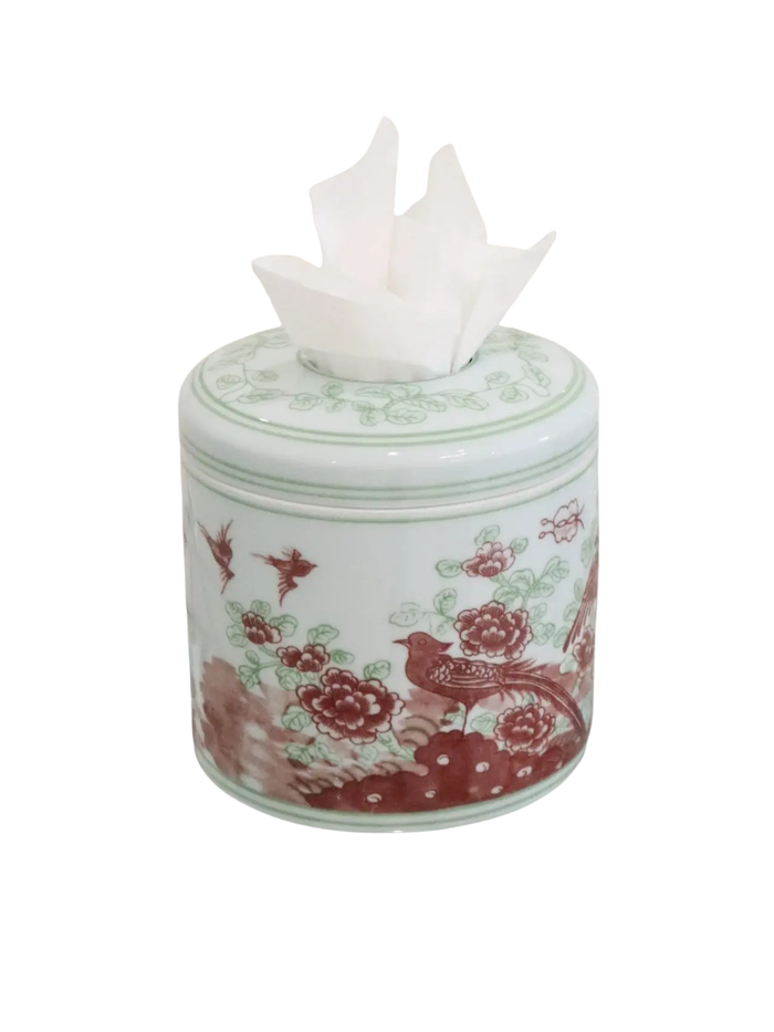 Ceramic Tissue Vessel - Green/Red