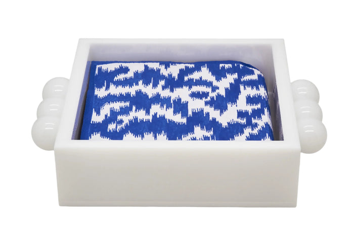 Cocktail Napkin Holder - White Acrylic/Baubles