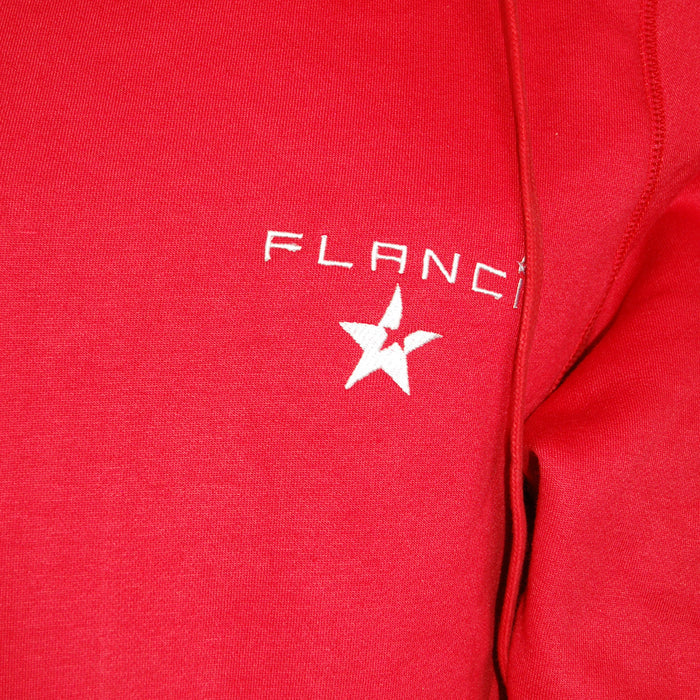 Cross Neck Hoodie | Red