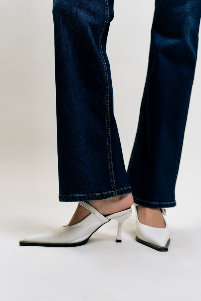 Dark Blue High-Rise Bootcut Jeans