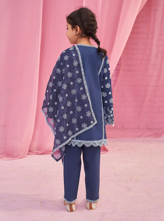 Elin Supima Cotton Navy Kurta Set