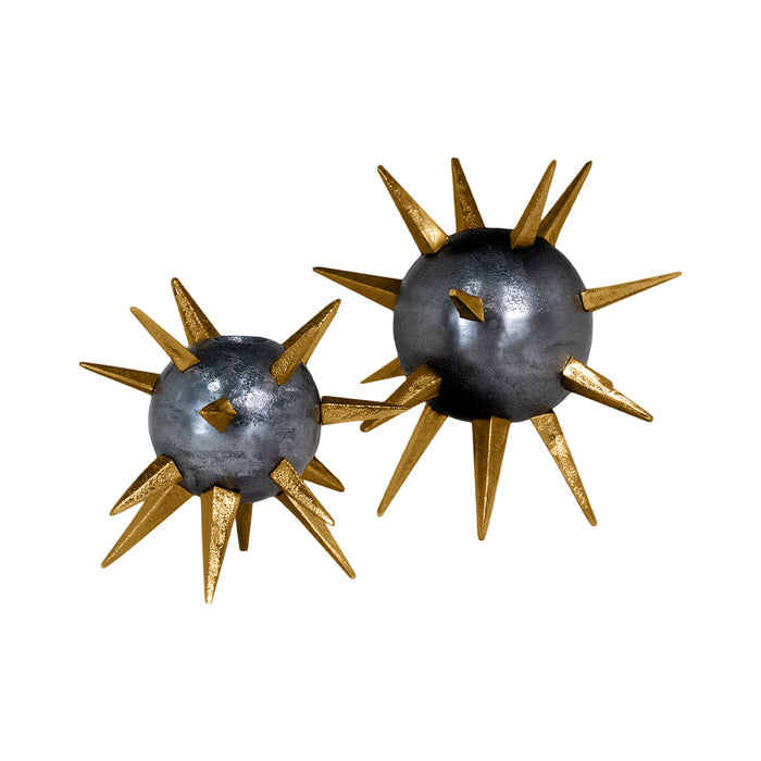 Gold Spike Candleholder - S/2