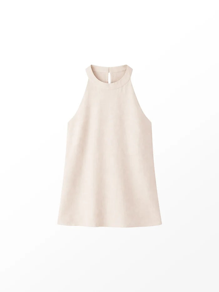 Natural Linen Blend Halter Top