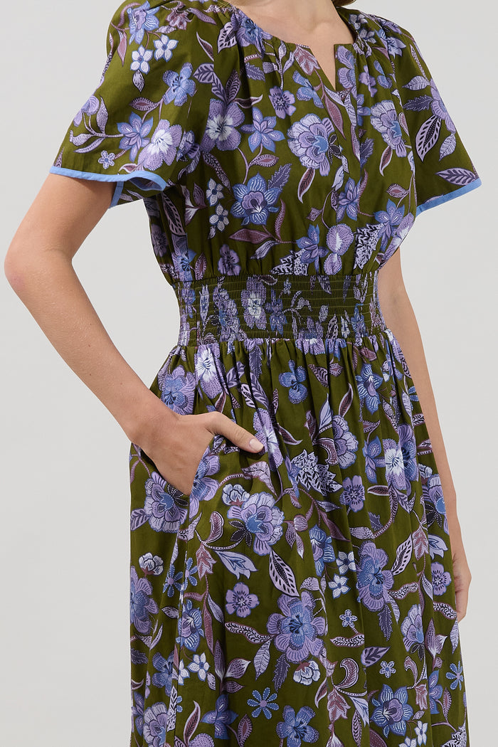 Ordy Smocked Midi Dress Reverie
