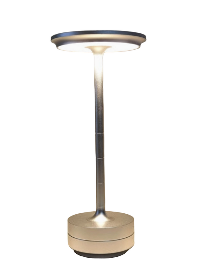 Portable Metal Table Lamp - Silver