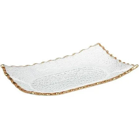 Rectangular Gold/Glass Tray