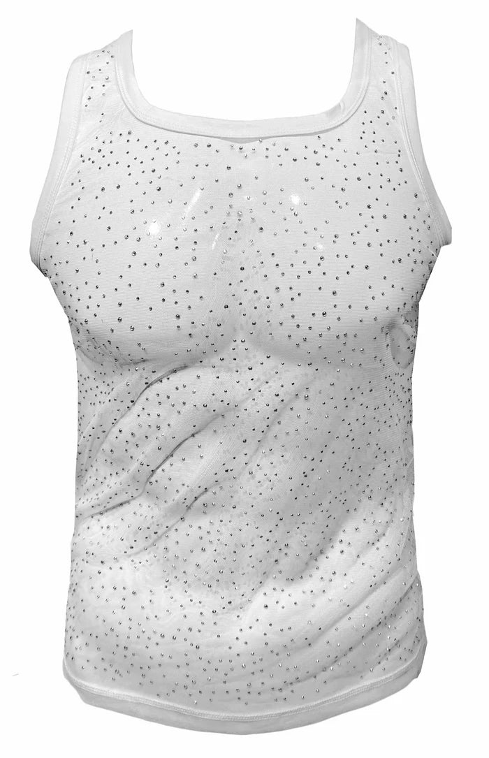 RHINESTONE MESH TANK TOP