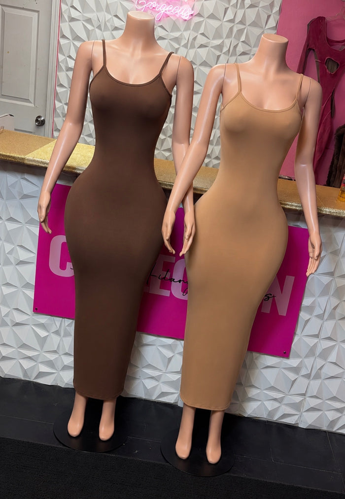 Watch Me Walk Away Maxi Dress ( Brown /Taupe )