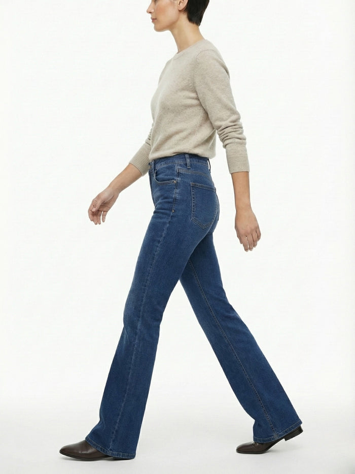 Women High-Rise Bootcut Blue Denim Jeans