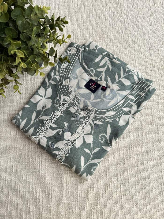XXL Size Printed alpine nighty