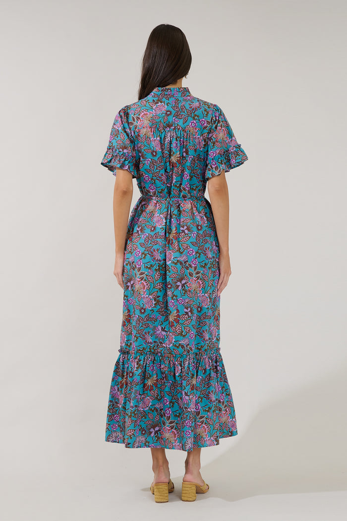 Alna Button Up Midi Dress Berlin Floral