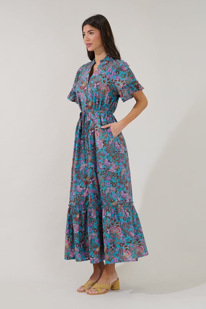 Alna Button Up Midi Dress Berlin Floral