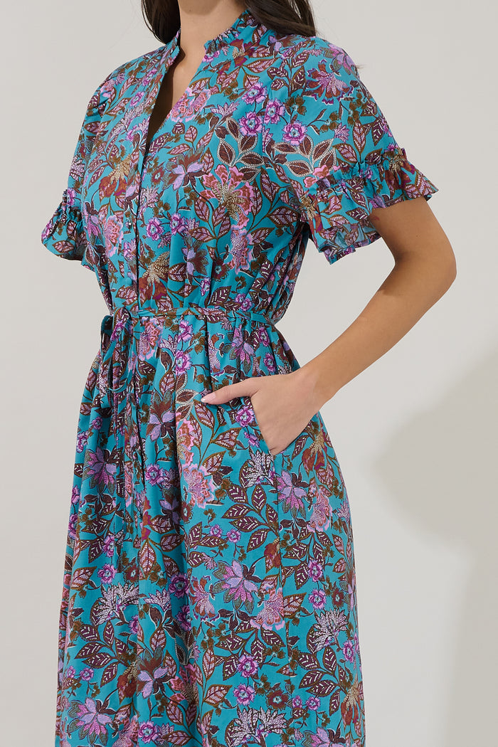 Alna Button Up Midi Dress Berlin Floral