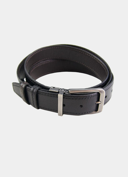 Black/Dark Brown Pebble Belt - 12546 - 63829 - Hammer Made