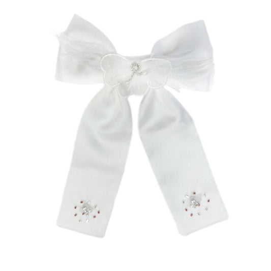 Constanza White Ceremony Hair Bow - Petite Maison Kids