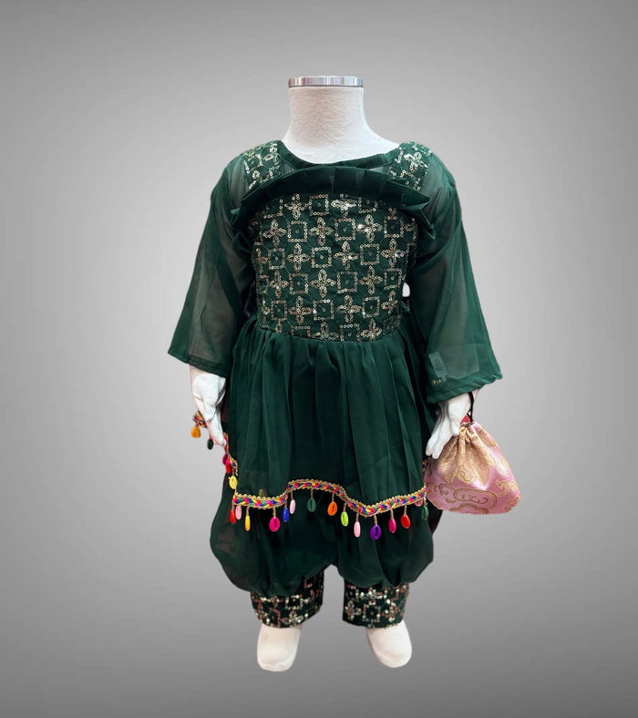 Cotton Embroidered Castelton Green Girl's Salwar Suit
