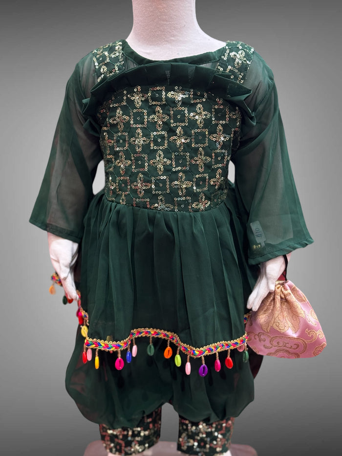 Cotton Embroidered Castelton Green Girl's Salwar Suit