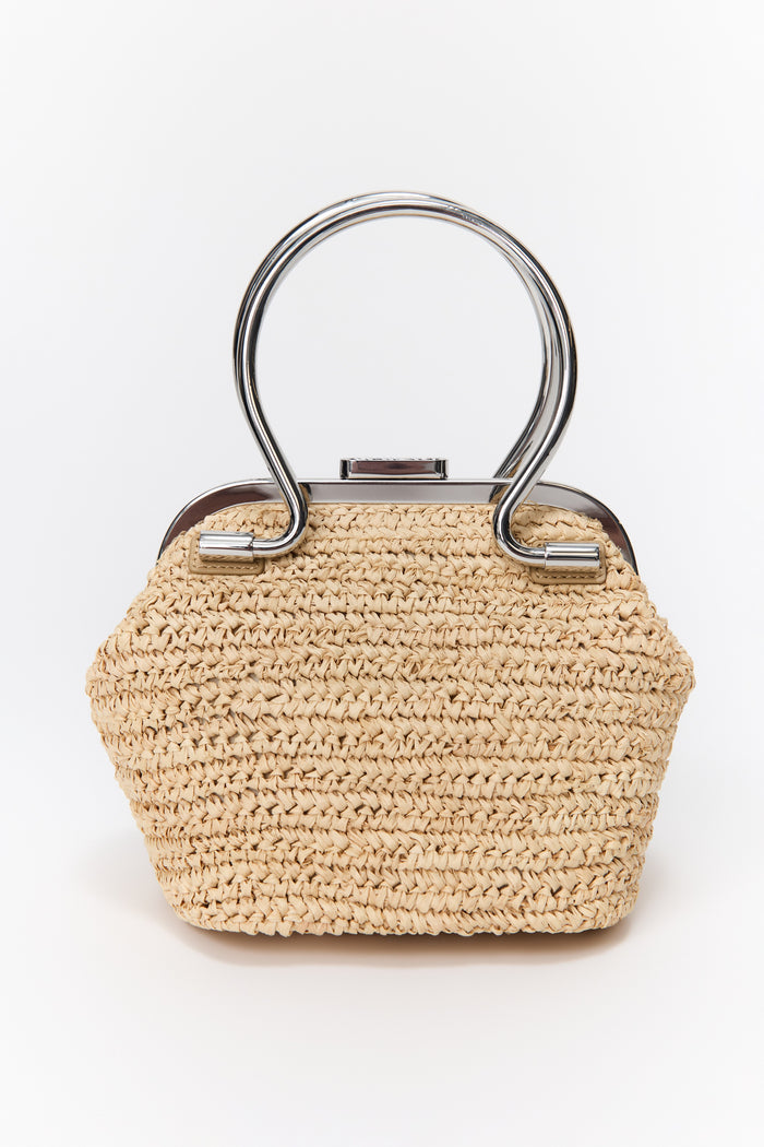 Cruz Raffia Mini Top Handle in Natural