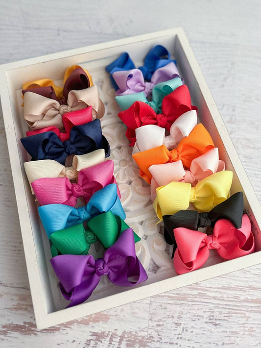 Hair Bow Clip 4" Grosgrain Essential