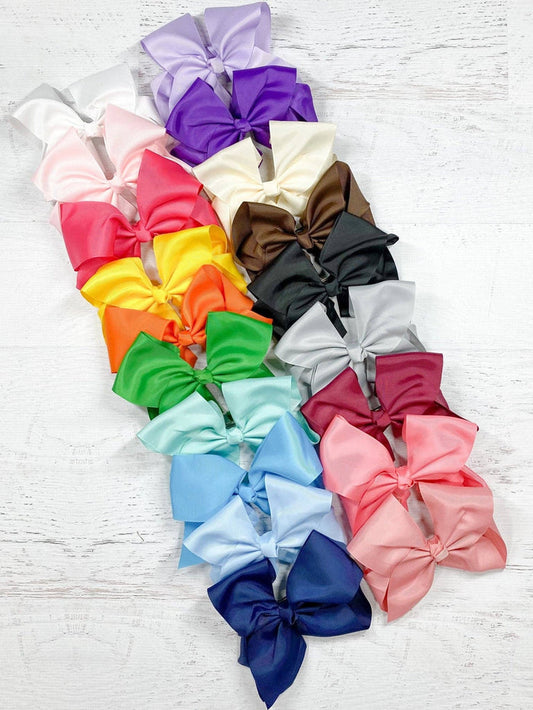 Hair Bow Clip 6.5" Texas Size Grosgrain