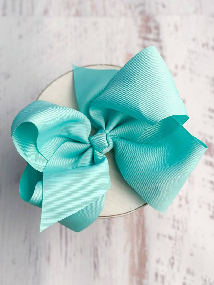 Hair Bow Clip 6.5" Texas Size Grosgrain