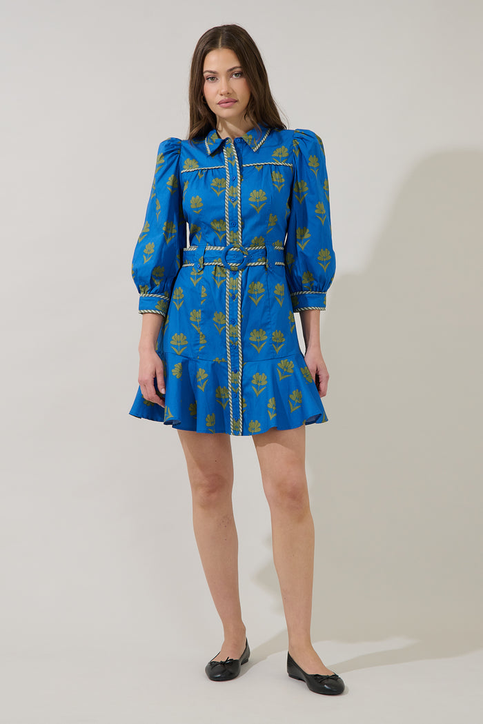 Harrah Button Down Mini Dress Countryside