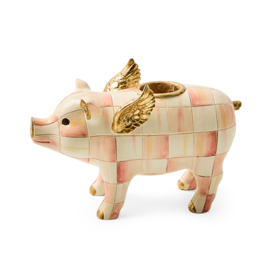 Mackenzie Child Candle Holder Flying Pig
