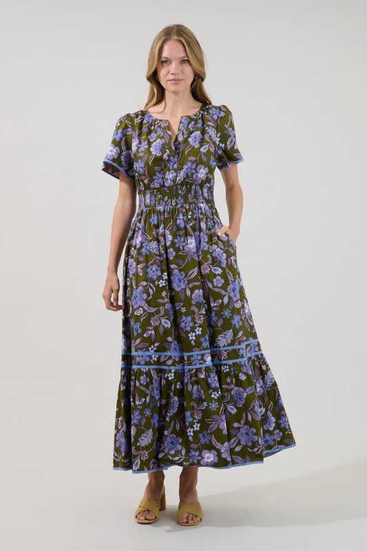 Ordy Smocked Midi Dress Reverie