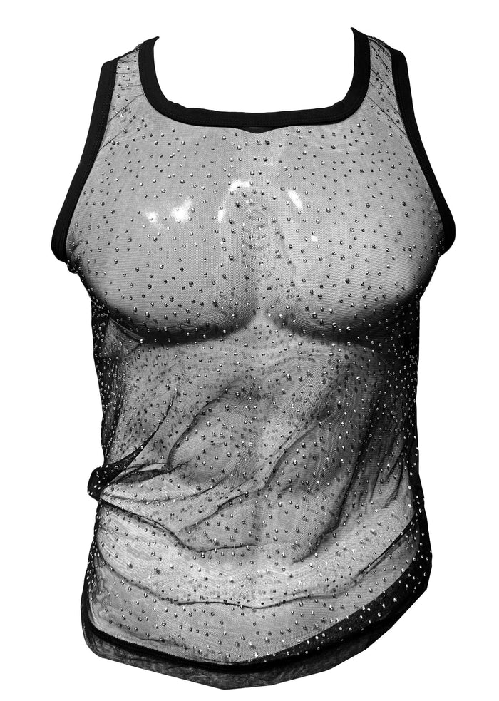 RHINESTONE MESH TANK TOP
