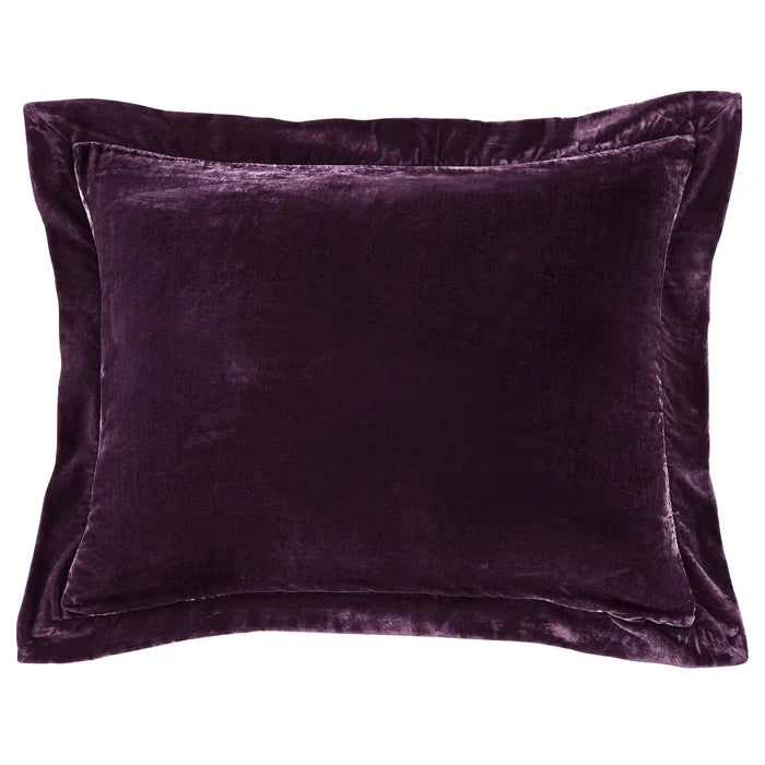 Stella Velvet Flanged Dutch Euro Pillow - 27x39/Dark Violet