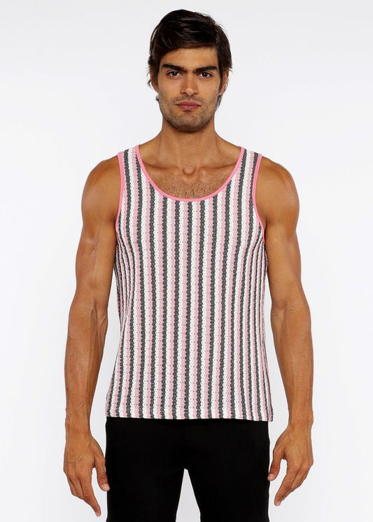 STRIPES OPEN KNIT TANK