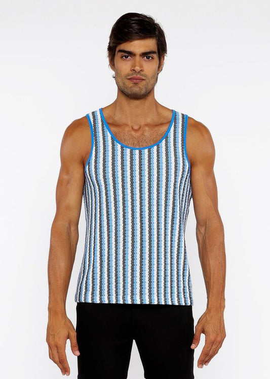 STRIPES OPEN KNIT TANK