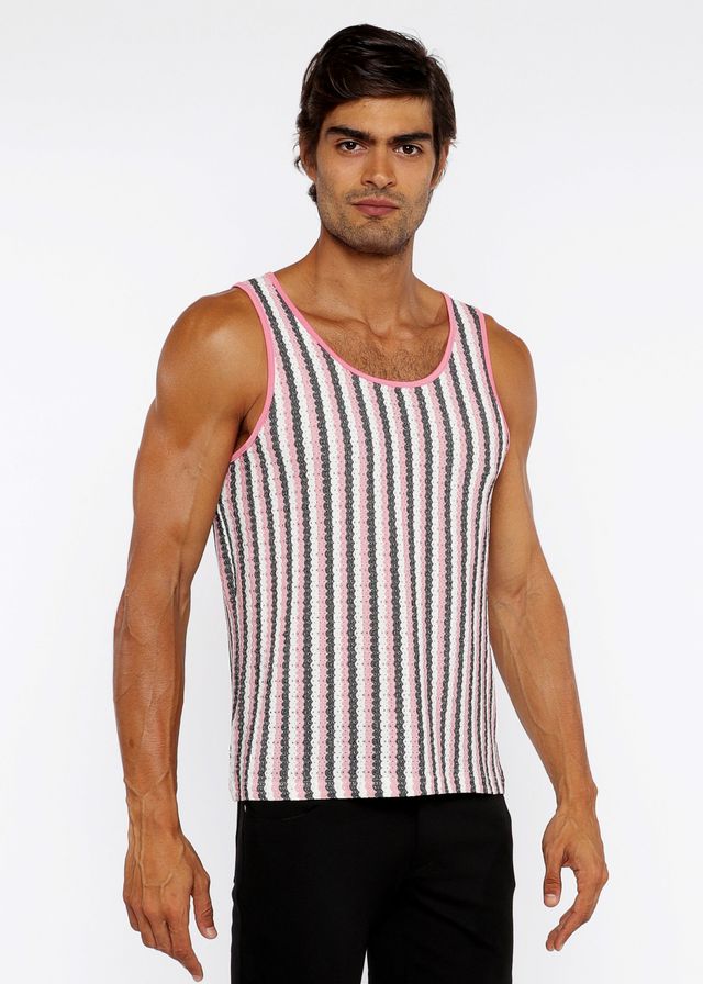 STRIPES OPEN KNIT TANK
