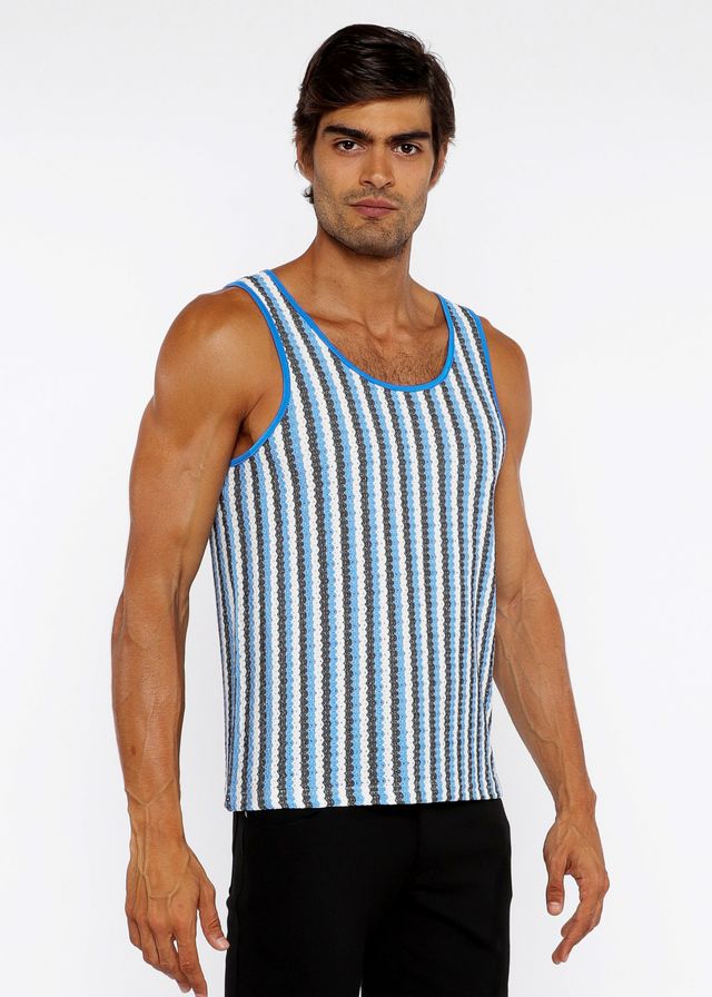 STRIPES OPEN KNIT TANK