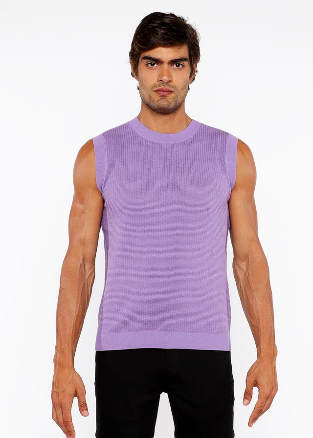 TEXTURED OPEN KNIT VEST