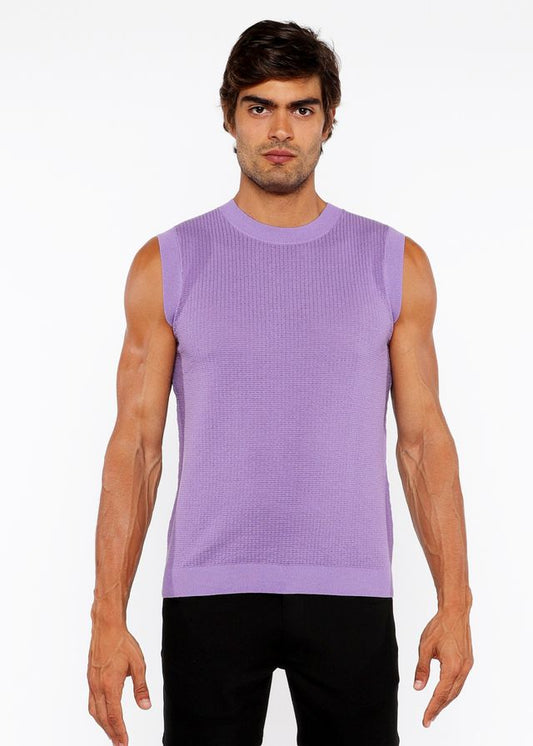 TEXTURED OPEN KNIT VEST