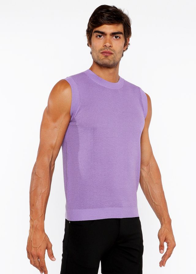 TEXTURED OPEN KNIT VEST