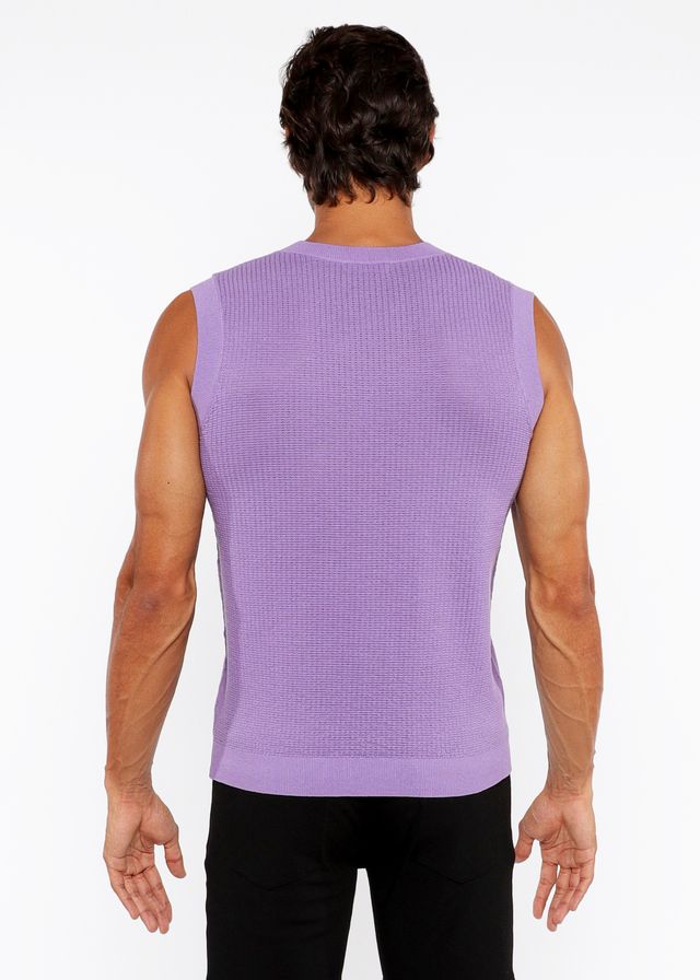 TEXTURED OPEN KNIT VEST